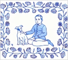 Boy with Dog, Reclining